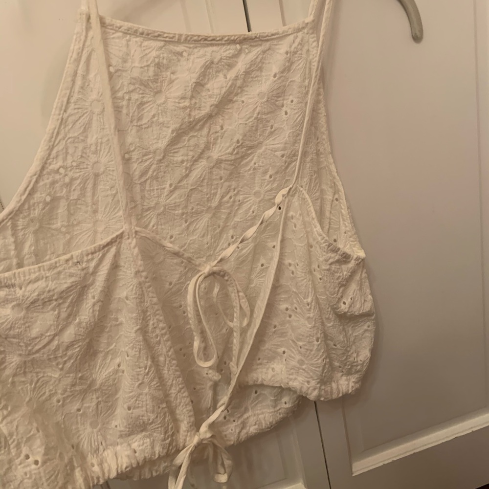 Brandy Melville white floral tank top